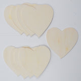 Flat Wooden Hearts - Set of 9