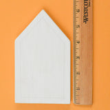 White + Blue Painted Wood House Shape
