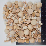Assorted Wooden Shapes + Clothes Pins