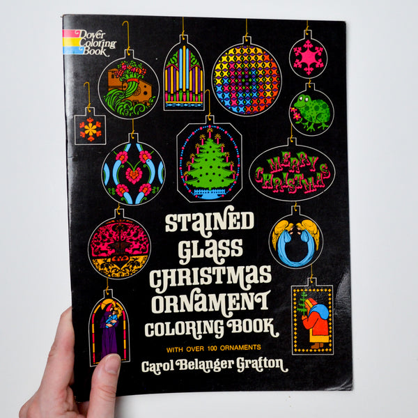 Stained Glass Christmas Ornament Coloring Book