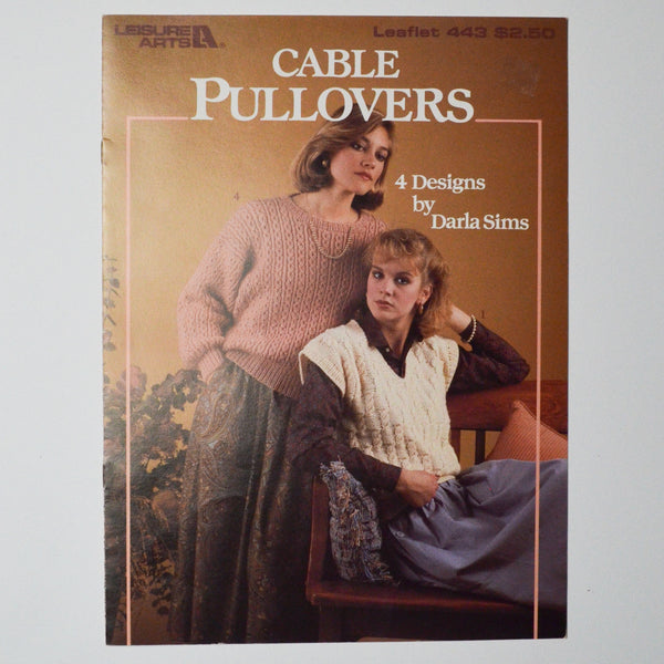 Cable Pullovers Leisure Arts Leaflet 443 Knitting Pattern Booklet Default Title