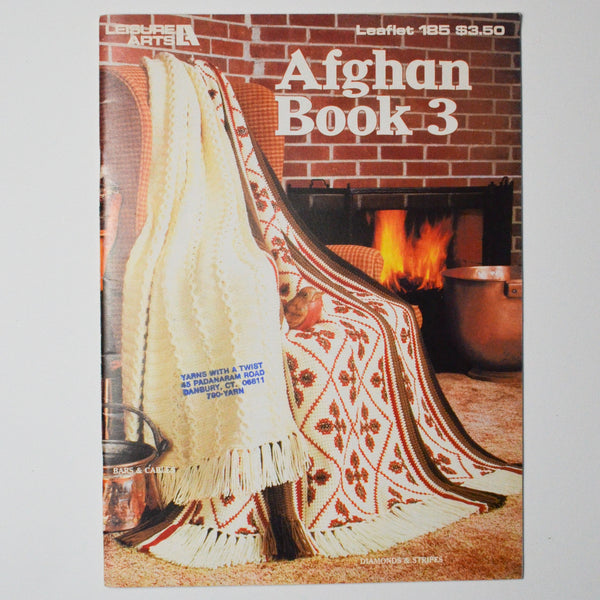 Afghan Book 3 Leisure Arts Leaflet 185 Knitting + Crochet Pattern Booklet Default Title