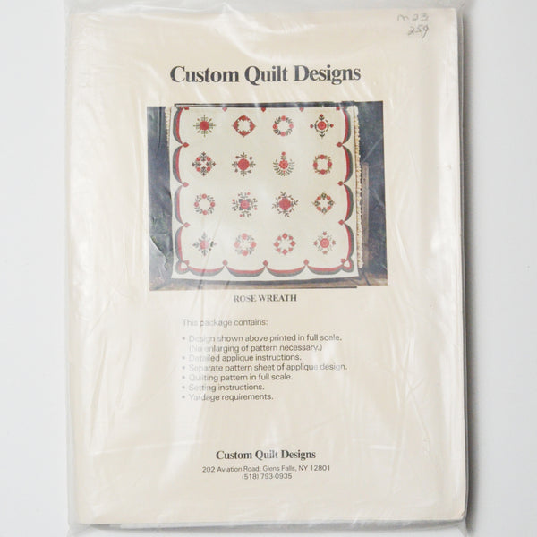 Custom Quilt Designs Rose Wreath Applique Quilt Pattern Set