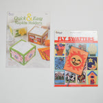 Napkin Holders + Fly Swatters Plastic Canvas Needlepoint Booklets - Set of 2