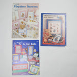 Kids + Teddy Bears Cross Stitch Pattern Booklets - Set of 3