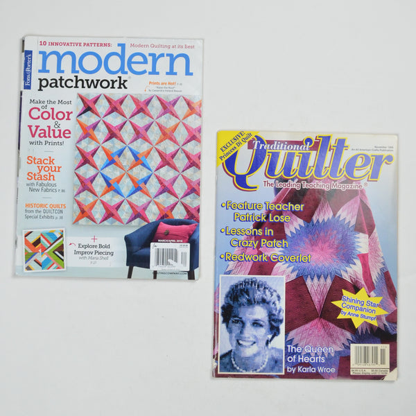Quilting Magazines 1999 + 2018 - Set of 2 with Princess Diana Quilt Pattern