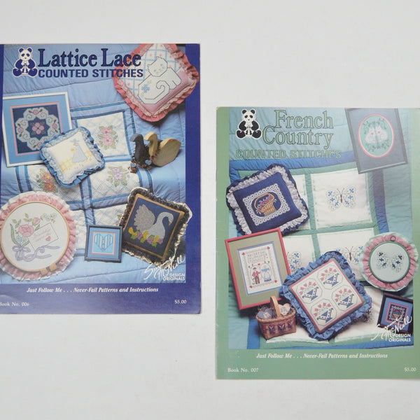 Lattice Lace + French Country Counted Stitches Booklets - Set of 2