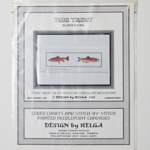 Two Trout Glasses Case Design by Helga Charted Needlework Pattern