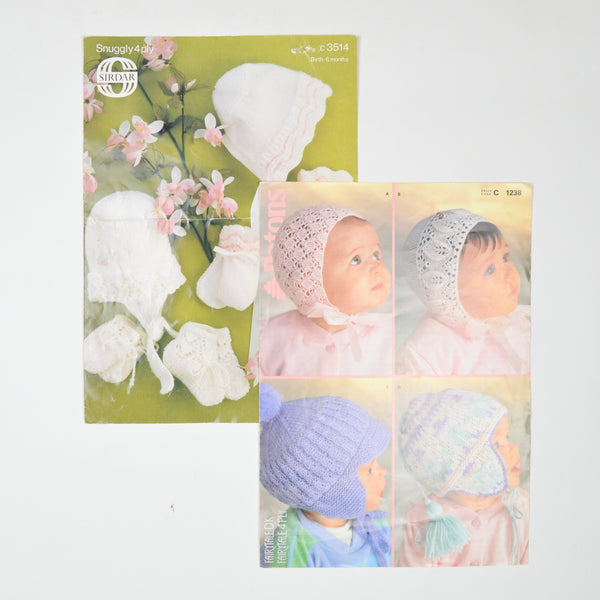Baby Hat Knitting Pattern Booklets - Set of 2