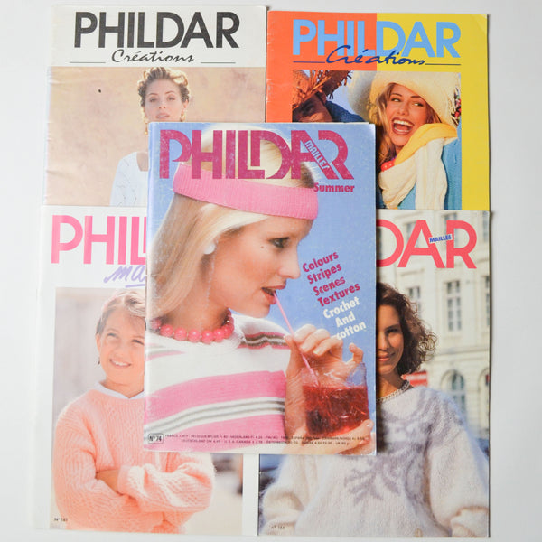 Vintage Phildar Mailles + Creations Magazines - Set of 5