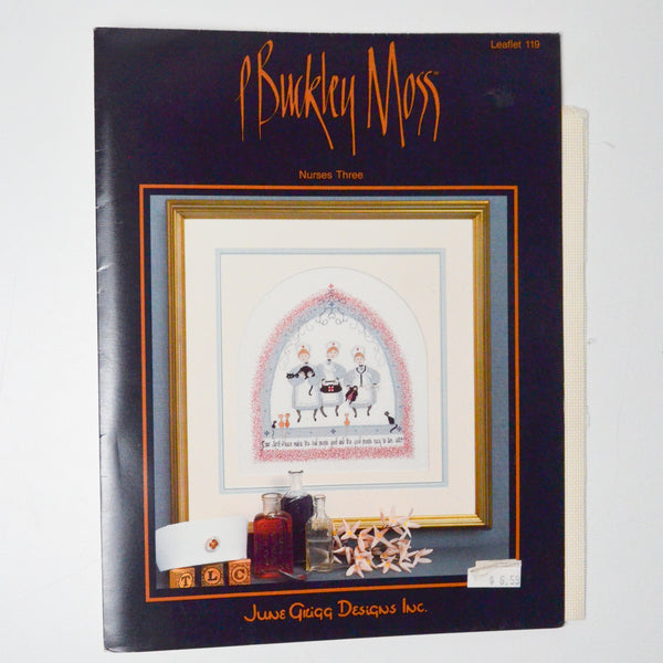 P Buckley Moss Nurses Three Cross Stitch Pattern Booklet + Aida Cloth