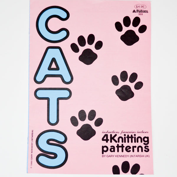 Cats Intarsia Sweater Knitting Pattern Booklet