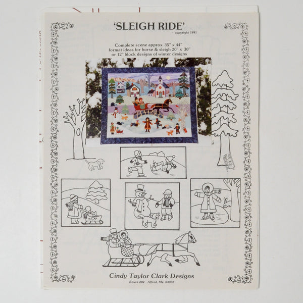 Cindy Taylor Clark Designs Sleigh Ride Applique Wall Hanging Pattern