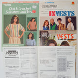 Knit + Crochet Vest Booklets - Set of 4