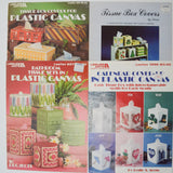 Plastic Canvas Needlepoint Tissue Box Booklets - Set of 4