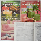 Plastic Canvas Needlepoint Bathroom Accessory Booklets - Set of 4