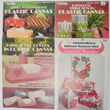 Plastic Canvas Needlepoint Bathroom Accessory Booklets - Set of 4