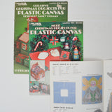 Leisure Arts Plastic Canvas Needlepoint Christmas Project Leaflets - Set of 3