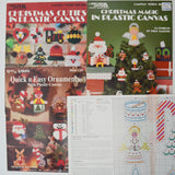 Plastic Canvas Needlepoint Christmas Ornament Booklets - Set of 4