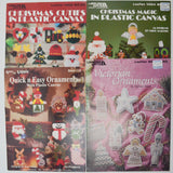 Plastic Canvas Needlepoint Christmas Ornament Booklets - Set of 4