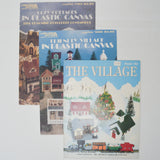 Plastic Canvas Needlepoint Christmas Village Booklets - Set of 3