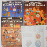 Leisure Arts Plastic Canvas Needlepoint Magnets Leaflets - Set of 4