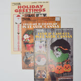 Plastic Canvas Needlepoint Holiday Decoration Booklets - Set of 3