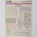 20 Backstitch Alphabets Mini Series #2 - Leisure Arts Leaflet #407