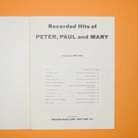 Recorded Hits of Peter, Paul + Mary Sheet Music Booklet