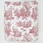 White + Maroon Toile Print Woven Canvas Fabric - 60" x 328"