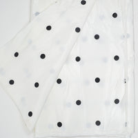 Black Dot Print Semi-Sheer Nylon Grosgrain Woven Fabric - 60" x 152"