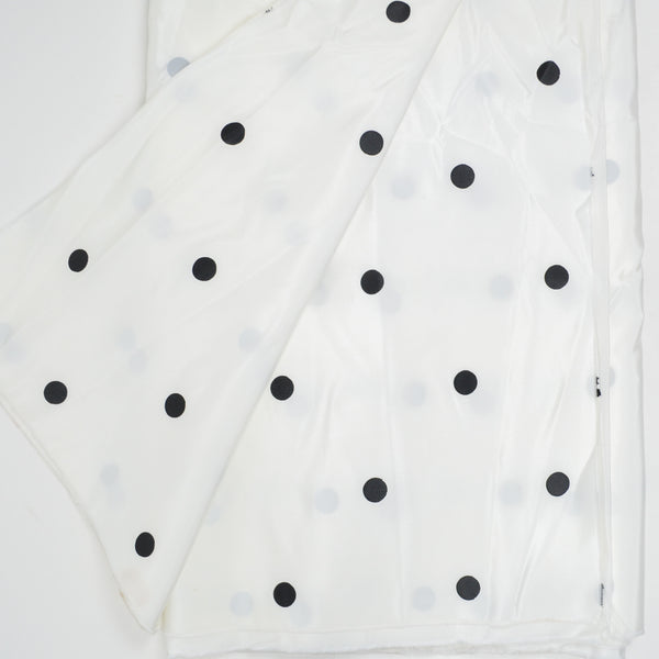 Black Dot Print Semi-Sheer Nylon Grosgrain Woven Fabric - 60" x 152"