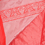 Red + Silver Silky Jacquard Border Woven Fabric - 46" x 228"