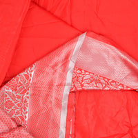 Red + Silver Silky Jacquard Border Woven Fabric - 46" x 228"