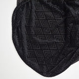 Black Geometric Burnout Velvet Knit Fabric - 64" x 82"