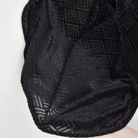 Black Geometric Burnout Velvet Knit Fabric - 64" x 82"