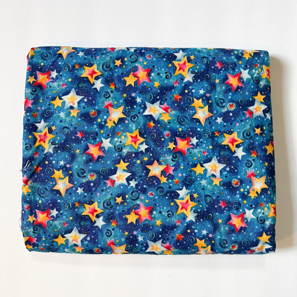 Colorful Star Print Quilting Weight Woven Fabric - 42" x 72"