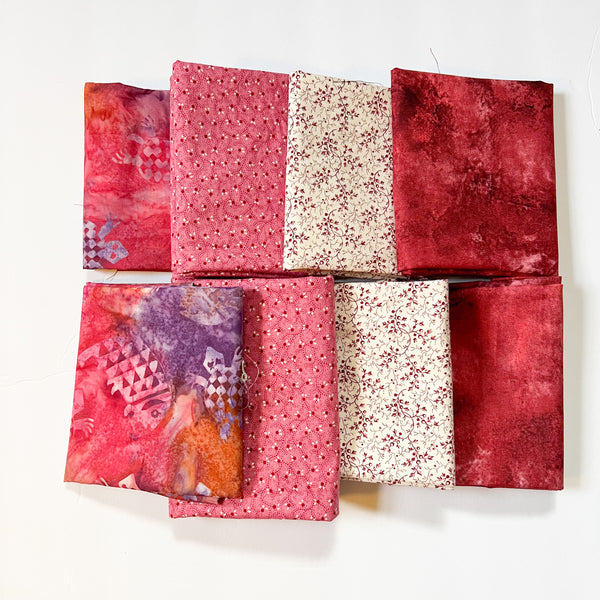 Red + Pink Quilting Weight Woven Fabric Bundle