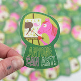 "Anyone Can Art!" Creative Horse Vinyl Sticker