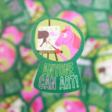 "Anyone Can Art!" Creative Horse Vinyl Sticker