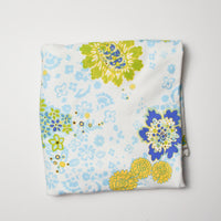 Blue + Yellow Floral Print Knit Fabric - 35" x 60" Default Title