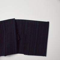 Black, Blue + Brown Pinstripe Woven Stretch Fabric - 28" x 58" Default Title