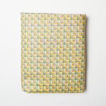 Yellow + Green Leaf Print Quilting Weight Woven Fabric - 46" x 200" Default Title