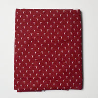 Brick Red + White Print Stiff Woven Fabric - 31" x 48" Default Title