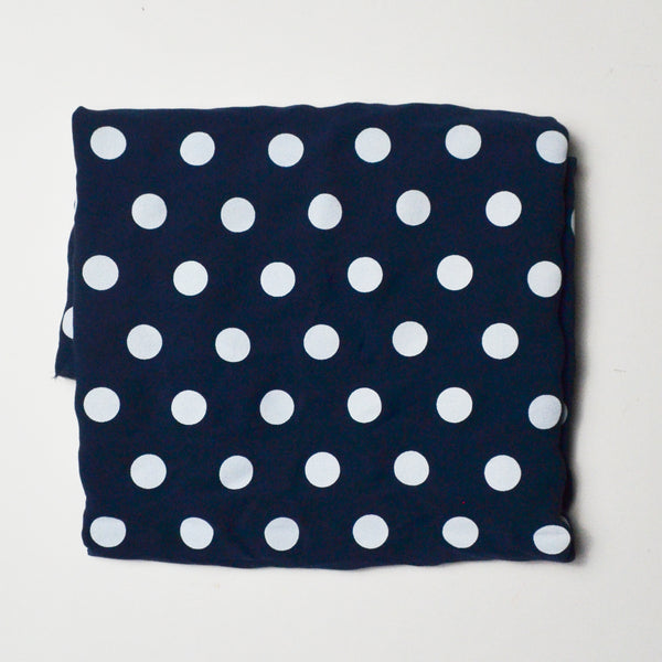 Navy + White Dot Print Synthetic Flowy Woven Fabric - 28" x 60" Default Title