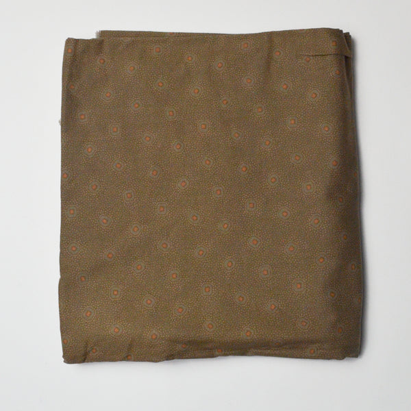 Olive Green + Brown Dot Print Quilting Weight Woven Fabric - 44" x 80" Default Title