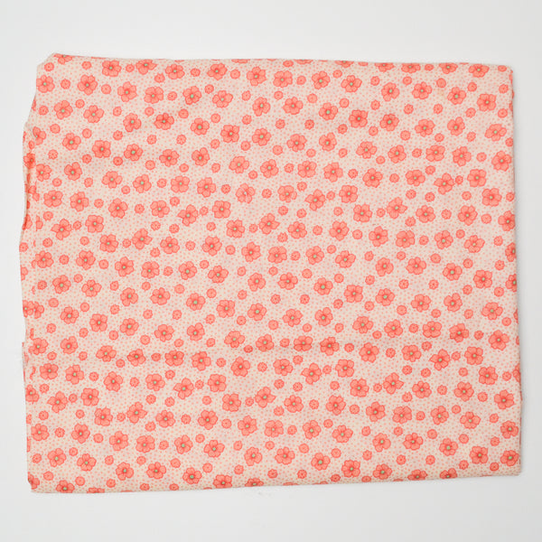 Orange + Pink Floral Quilting Weight Woven Fabric - 30" x 38" Default Title