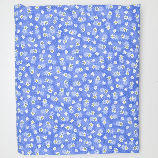 Blue Floral Quilting Weight Woven Fabric - 44" x 68" Default Title