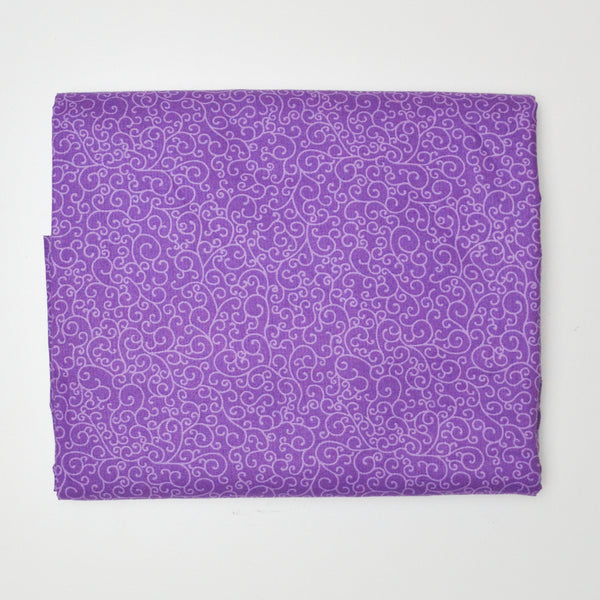 Purple Swirl Print Quilting Weight Woven Fabric - 44" x 72" Default Title