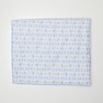 Light Blue Floral Striped Seersucker Woven Fabric - 46" x 86" Default Title